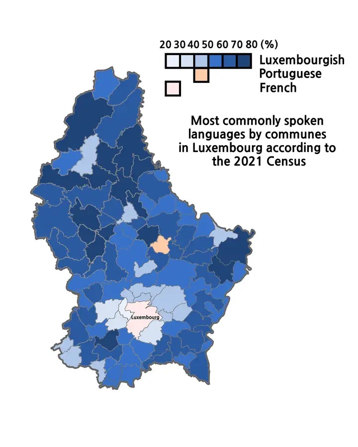 Map of primary language by commune